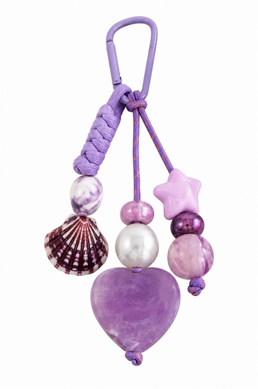NEW MACRAE & CO women's seashells on the seashore bag charms in purple